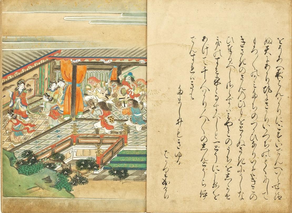 絵巻に描かれた歴史的な宮廷風景