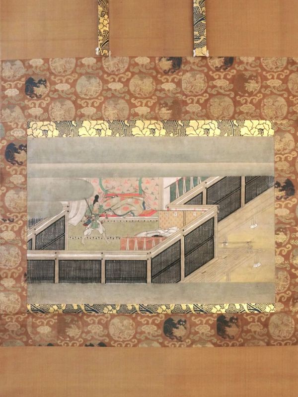 Picture scroll of Kesagozen story（袈裟御前物語絵巻） `Monkaku Hashin''（文覚発心） Muromachi Period