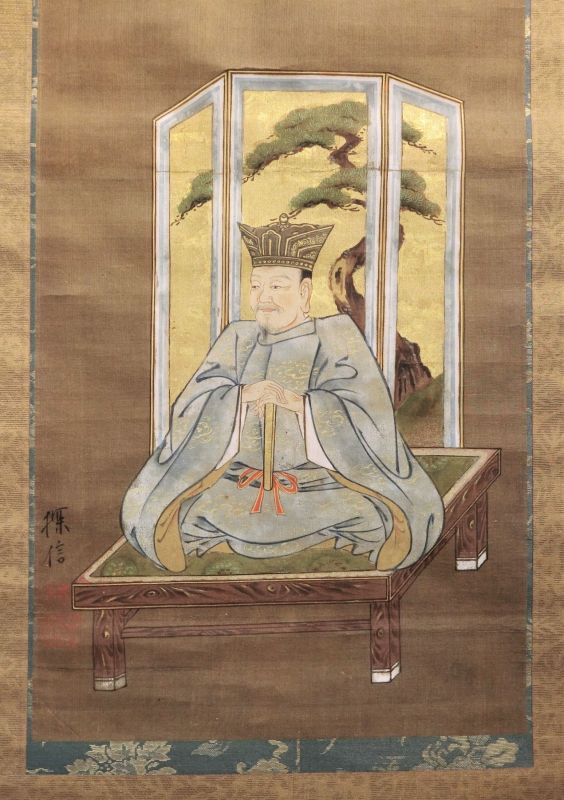 Statue of Fujiwara Seika （1561～1619 , 藤原惺窩） Painting by Kano Tanshin （1653－1718 , 狩野深信）