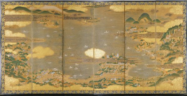 近江八景図屏風