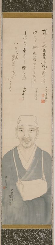 松尾芭蕉像<br>
松村月渓（呉春）画