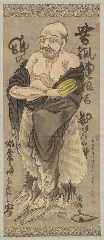 大燈国師像<br>
東嶺円慈賛　大須賀鬼卵画